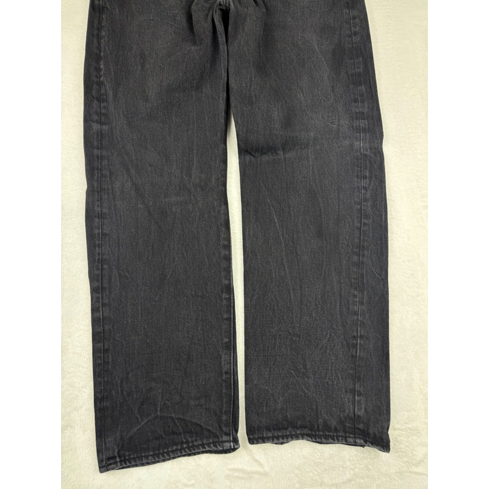 Levis 501 Mens 36x32 Jeans Fuzzy Black Faded Straight Denim Jeans Grungy Wash - Picture 3 of 9